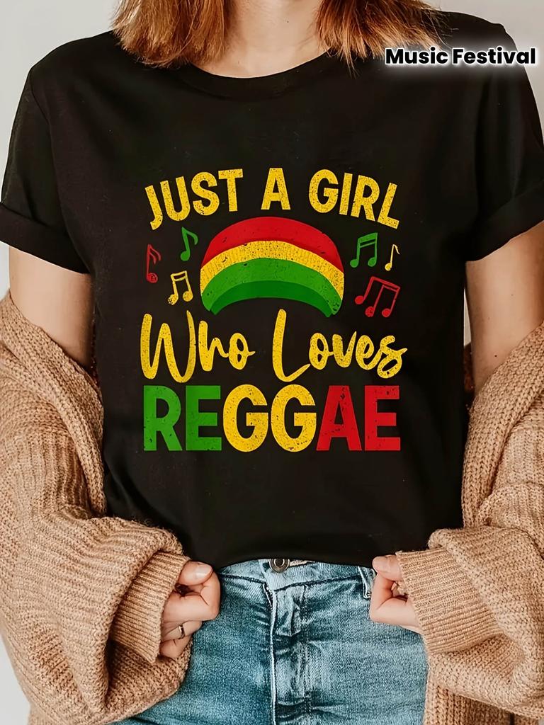 Just A Girl Who Loves Reggae Music Festival T-shirt
