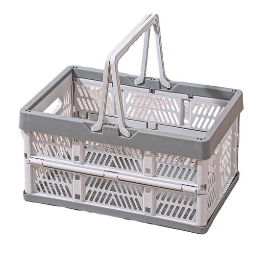 Складной ящик для хранения Пластиковая складная корзина для хранения Большая вместимость Штабелируемый ящик с ручками для офиса Спальни Кухни Игровой комнаты