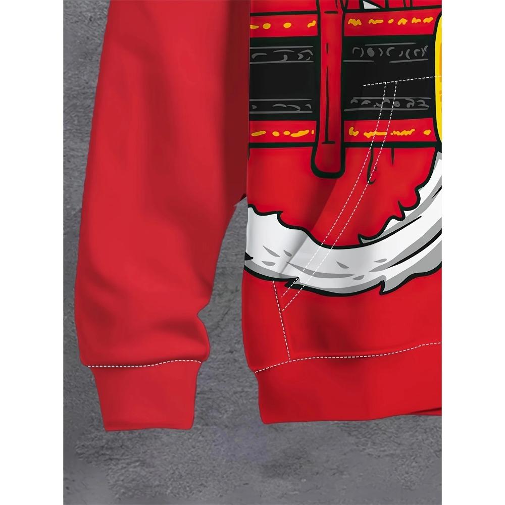 Носи свой стиль! Мужское худи с рождественскими элементами | Мягкий и удобный красный пуловер | Изюминка праздничного наряда