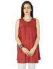 Women Short Custom Tunic Top Sleeveless Cotton Blouse Button Down