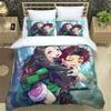 Японская манга Demon Slayer Персонализированный комплект постельного белья с рисунком Мягкий чехол для сумки-наволочки в стиле комиксов для подростков Комплект простыней