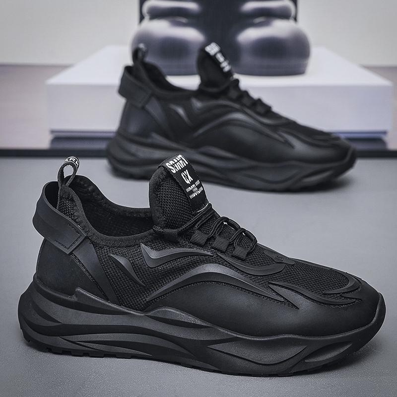 Модные трендовые туфли для мужчин, дышащие повседневные кроссовки, мужские черные мужские туфли, кроссовки в уличном стиле