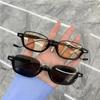 Small Rectangle Shades For Women Sunglasses 2025 Retro Steampunk Half Frake Sunglasses Female Men Black Tea Glasses UV400
