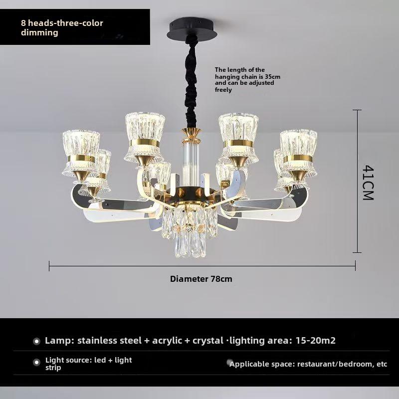 Современный минималистский светодиодный хрустальный светильник для холла виллы, главный светильник для спальни ресторана