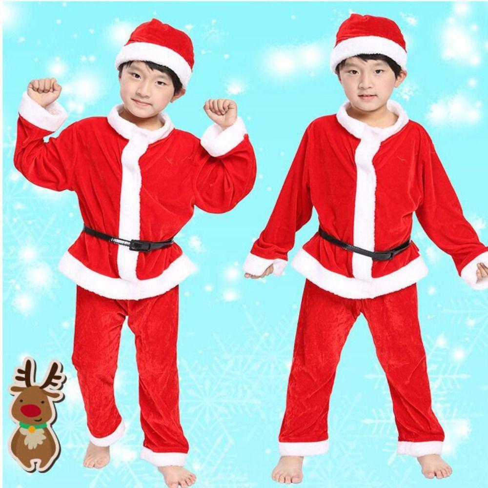 Long Sleeve Christmas Elk Dresses Shawl Christmas Performance Clothing Santa Claus Dresses