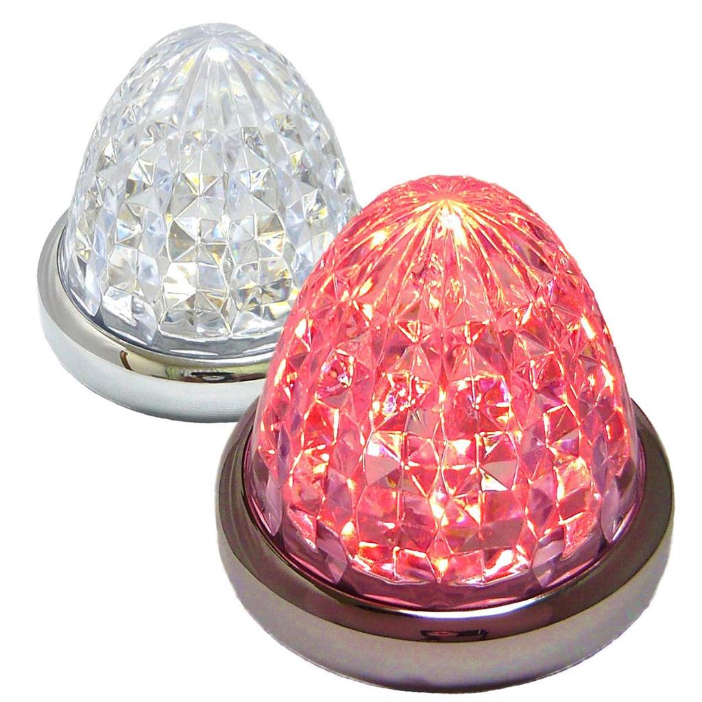 24В Светодиодный Маркерный Фонарь Боковой Маркер Хромированное Кольцо Принадлежности для Грузовиков Комплект из 2 шт. (красный)