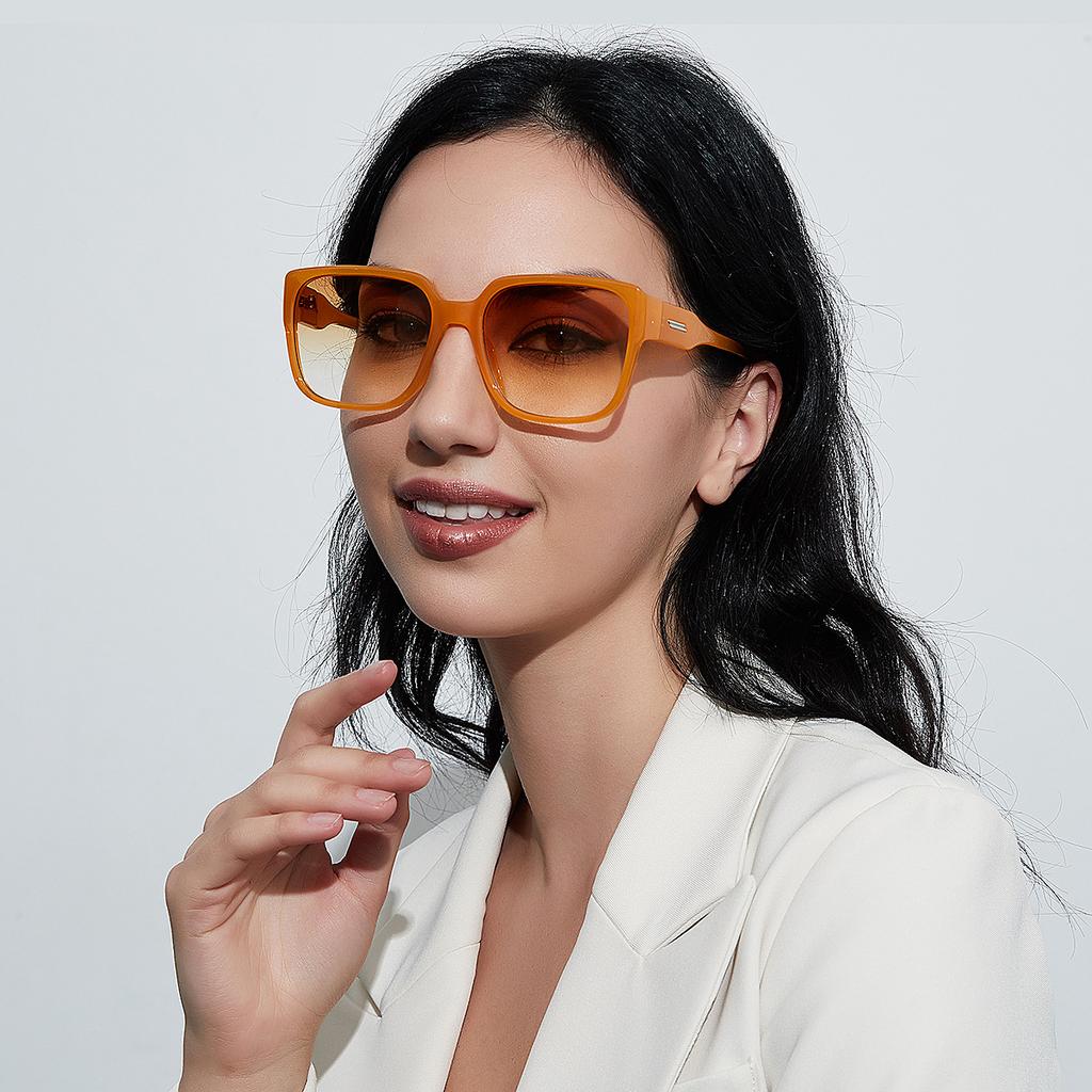 Очки 95161 Квадратные Большая оправа Мутная вода Оправа Под панцирь черепахи Ретро Солнцезащитные очки Женские Солнцезащитные очки Мужские