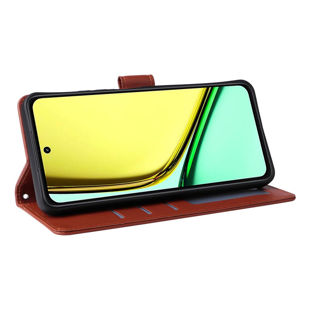 Для Realme C67 4G/12 Lite 4G Чехол Кошелек Подставка Вид PU Кожа Чехол для телефона с ремешком на запястье