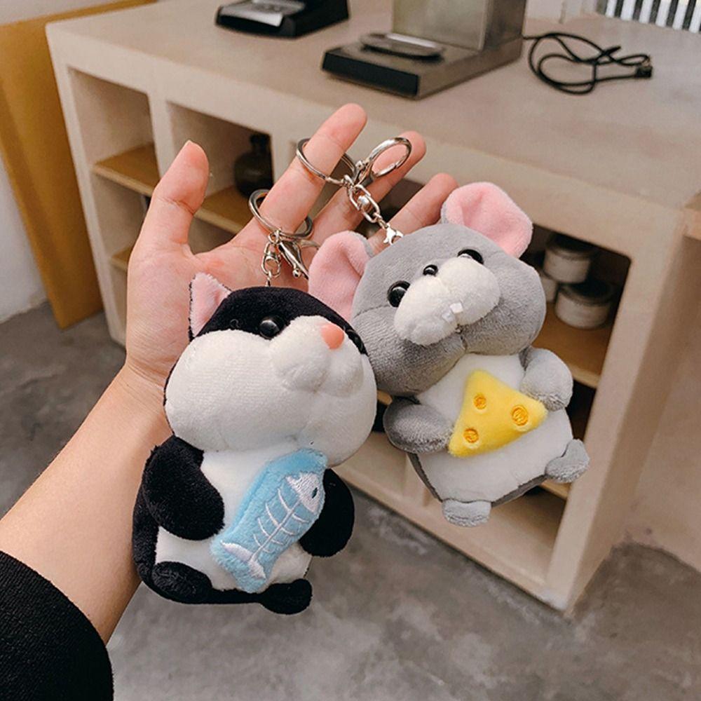 Pendant Panda Women Key Chain Doll Plush Key Buckle Car Key Ring Ornaments Korean Style  Key Holder
