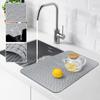Silicone Drain Mat Quick-Drying Design Raised Ridges Bottom Slope Dish Drainer Kitchen Dining Room Sink Organizer Mat