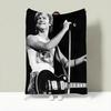 Singer B-Bryan Adams Throw Lightweight 240g Flannel Blanket Soft Skin-friendly for Summer Cooling