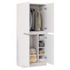 Wardrobe 70 x 40 x 170 cm, double-door design with small storage compartment, White