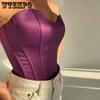 WTEMPO Women Tube Tops Solid Sleeveless Slim Skinny Corset Cropped Tops 2023 Summer Casual Elegant Female Halter Vests