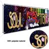 118 x 20 Inches 70s 80s Train Theme Yard Door Banner Sign Disco Party Decoration Banner Neon Light Flash Newborn Baby Show Birthday Party Cake Table