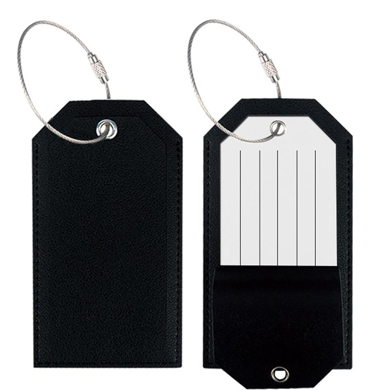 PU Leather Luggage Tag Suitcase Identifier Label Bag Tags for Boarding Bag Tag Travel Accessories