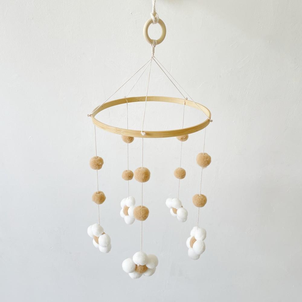 Ins Nordic Fur Ball Flower Wind Chime Bed Bell Baby Room Children's Room Children's Clothing Store Wind Chime Decoration
