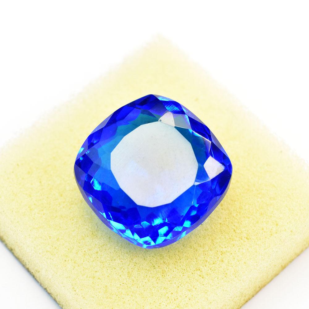 Natural Flawless Blue Sapphire 23x23mm Square Cushion Cut Gemstone