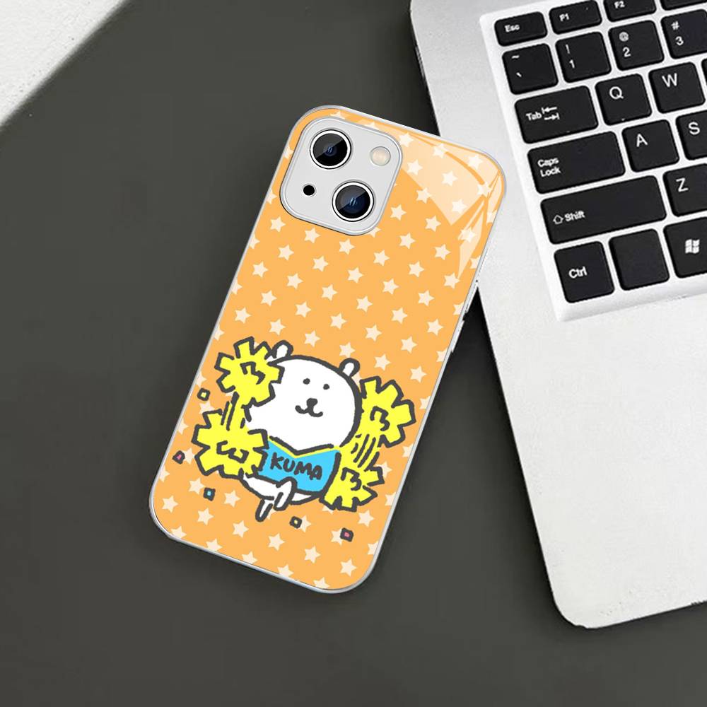 Cute Joke Bear Tempered Glass For Iphone 14 13 12 11 Pro Mini XS MAX 14Plus X XS XR Fundas