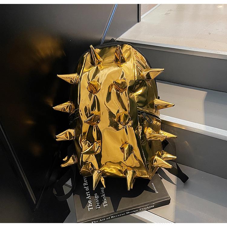 Школьный рюкзак модный дизайн с шипами рюкзак модный крутой личность глянцевый трехмерный еж жареная улица студенческий рюкзак