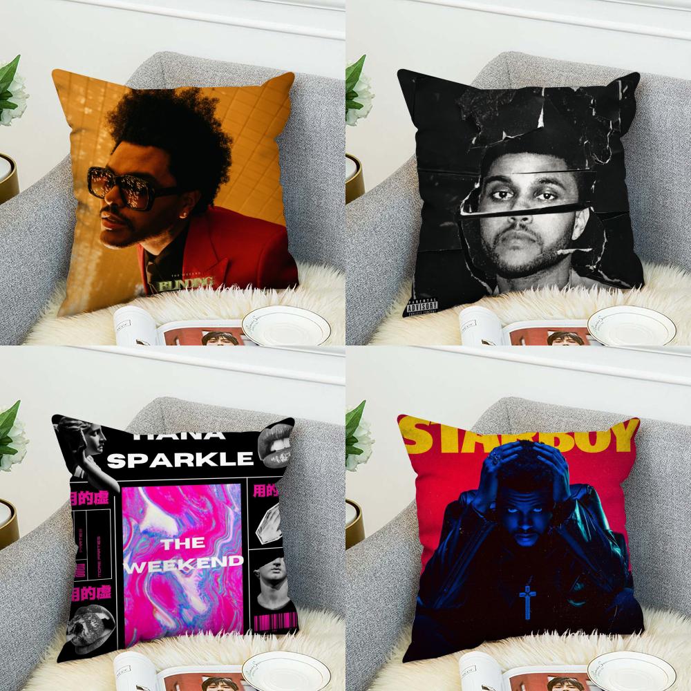 Наволочка для подушки The Weeknd для автомобиля, дивана, декоративная для дома, двусторонняя печать, плюшевая квадратная подушка-плед, чехол