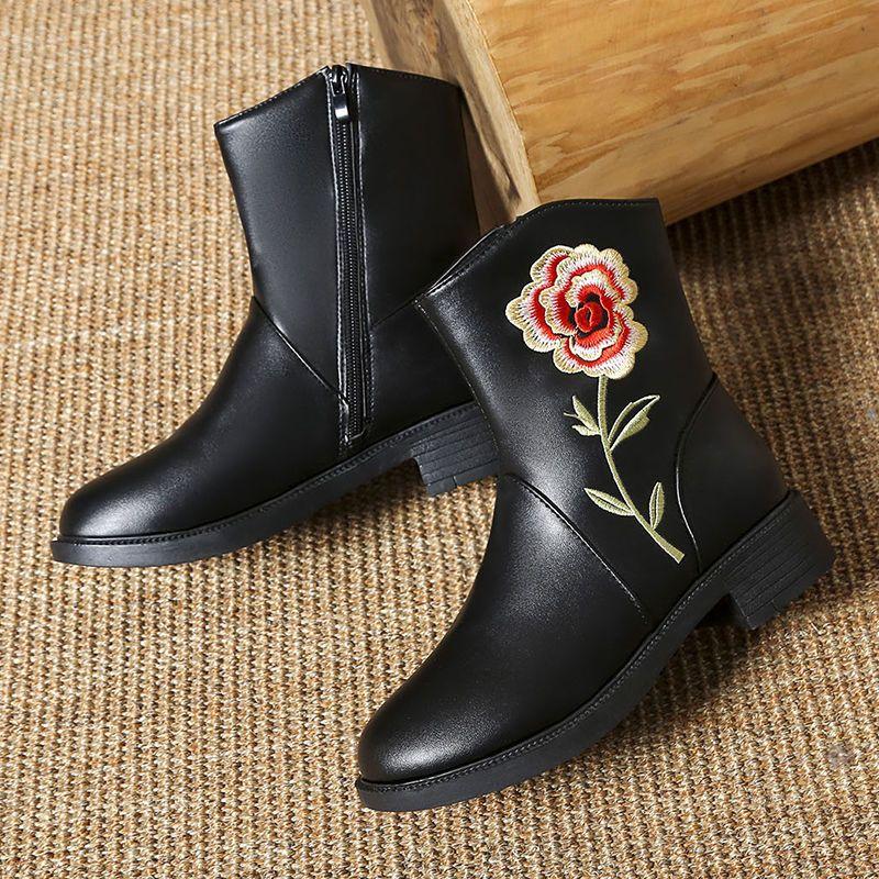 Обувь Туфли с острым носком для женщин, черные, до середины голени, на среднем каблуке, женские сапоги, полувысокие, удобные и элегантные, весна 2024, шикарные