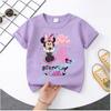 Mickey Mouse Child Birthday Clothes Girl Boy Number T Shirt Cartoon Print Kids Tee Baby Top Summer Infant Cute Short Sleeve Gift