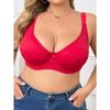 Plus Size Women's Ultra-Sexy Bow Decor Bra Plus Size Bras Solid Ultra Thin Underwire Comfortable Supportive and Stylish Lingerie for Curvy Women