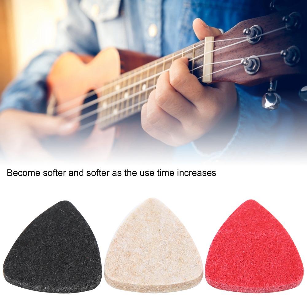 3PCS Mixed Color Felt Guitar Picks Wool Felt Material Music Instrument Accessories  For Practicing