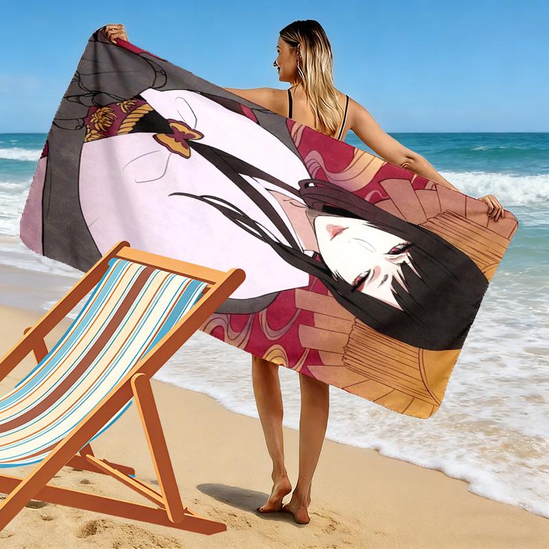 Shutara Shimachi 2D Flat Print Beach Towel, Large Soft Quick Dry Towel for Beach Camping SwimmingDSTJ0925251