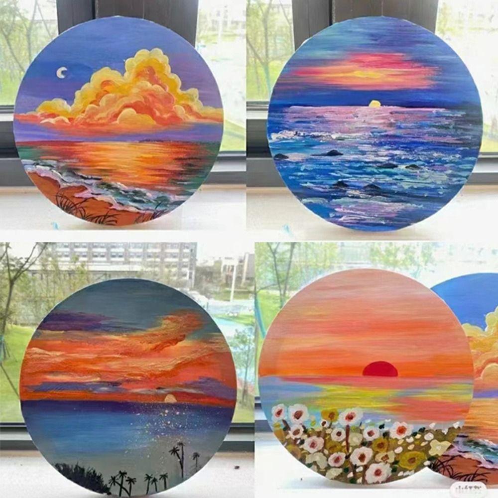Cotton Painter Oil Paint for Artist Wooden Circle Canvas Painting Board Picture Frame Drawing Board
