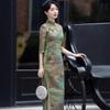 Qipao 2024 Autumn Collection: Stylish Seven-Sleeve Long Chinese Style Dress