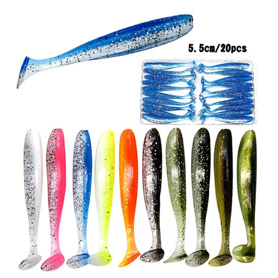20 шт. 5,5 см светящаяся поддельная мягкая силиконовая искусственная приманка воблер рыбная приманка для плавания