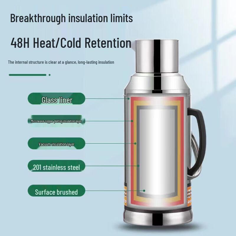Термос ZISIZ большой емкости из нержавеющей стали
