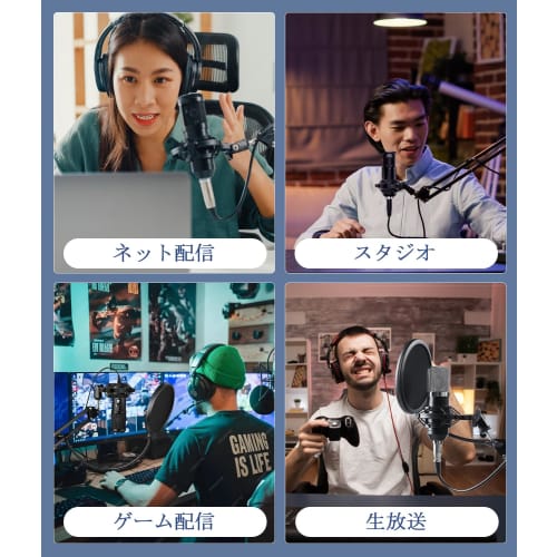 EmJTao 8-Piece Metal Microphone Arm Set, Universal Microphone Stand, Adjustable Desktop Microphone Stand (Includes Conversion Adapter, Microphone Hold