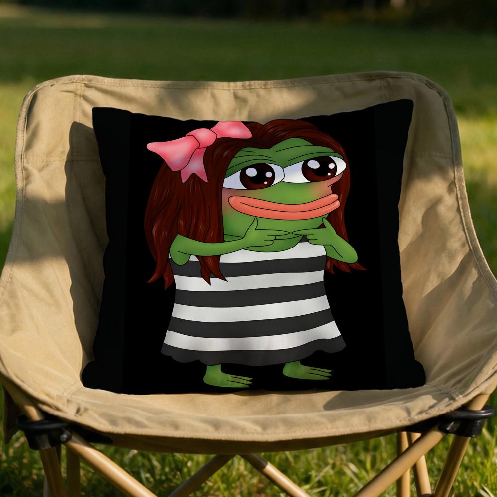 Character Pepe the Frog Cushion Cover Soft Reversible Durable Pillow Cover MultiScene Use for Home Car Daily Comfort