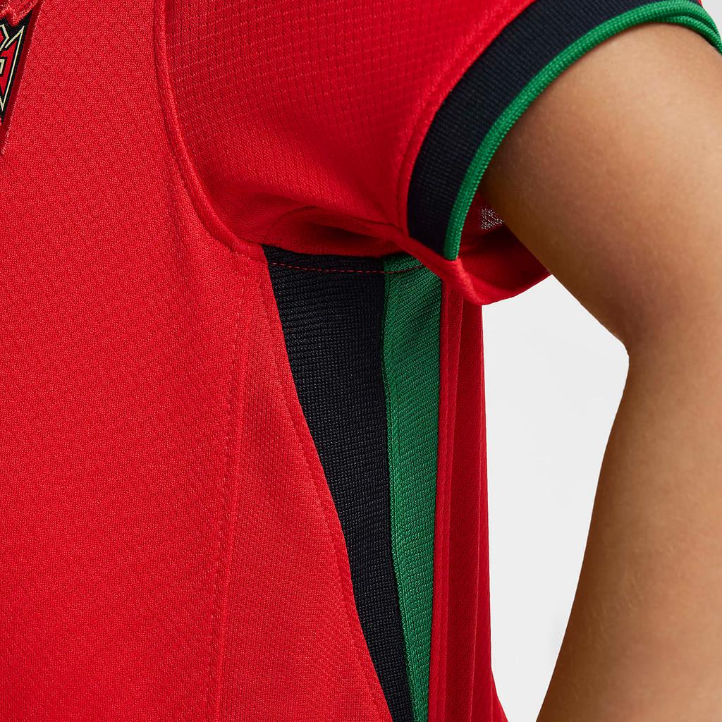 Nike Повседневный спортивный костюм сезона 2024 года, домашняя версия сборной Португалии, футболка с коротким рукавом и V-образным вырезом, шорты с эластичной резинкой на талии, цветные блоки, FJ1595-657