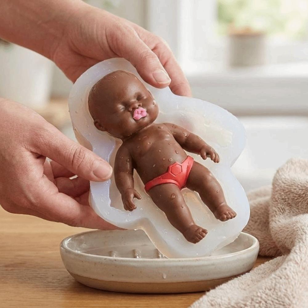 DIY Crafts Baby Doll Silicone Mold Realistic Cake Topper Mold Black Baby Doll Mold Home Decor
