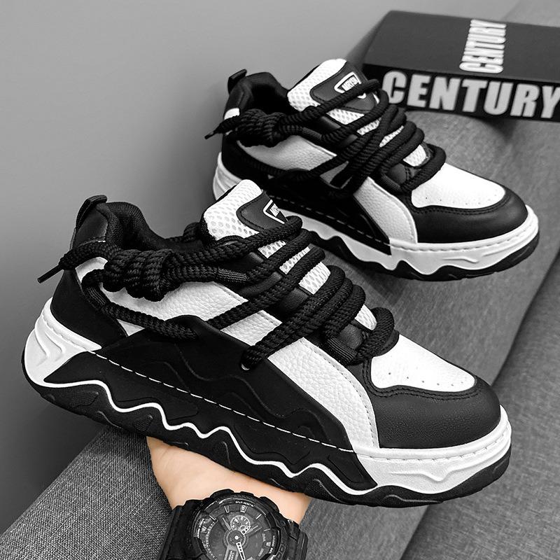 Designer Innovate Men Board Shoes Street Style Trend Versatile Leather Casual Shoes Male Flat Shoe Fashion No-slip Sneakers 2025