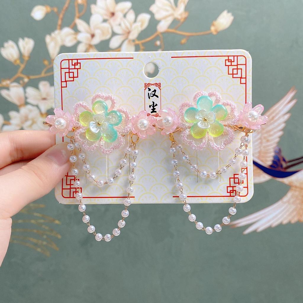 Hanchen Chinese Fairy Flower Hair Clip: Traditional Style Hanfu Headdress for Girls