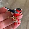 Creative Design Multicolor Bird Brooch Pins Enamel Ainmal Hummingbird Brooches Jewelry Gift Pyrrhula