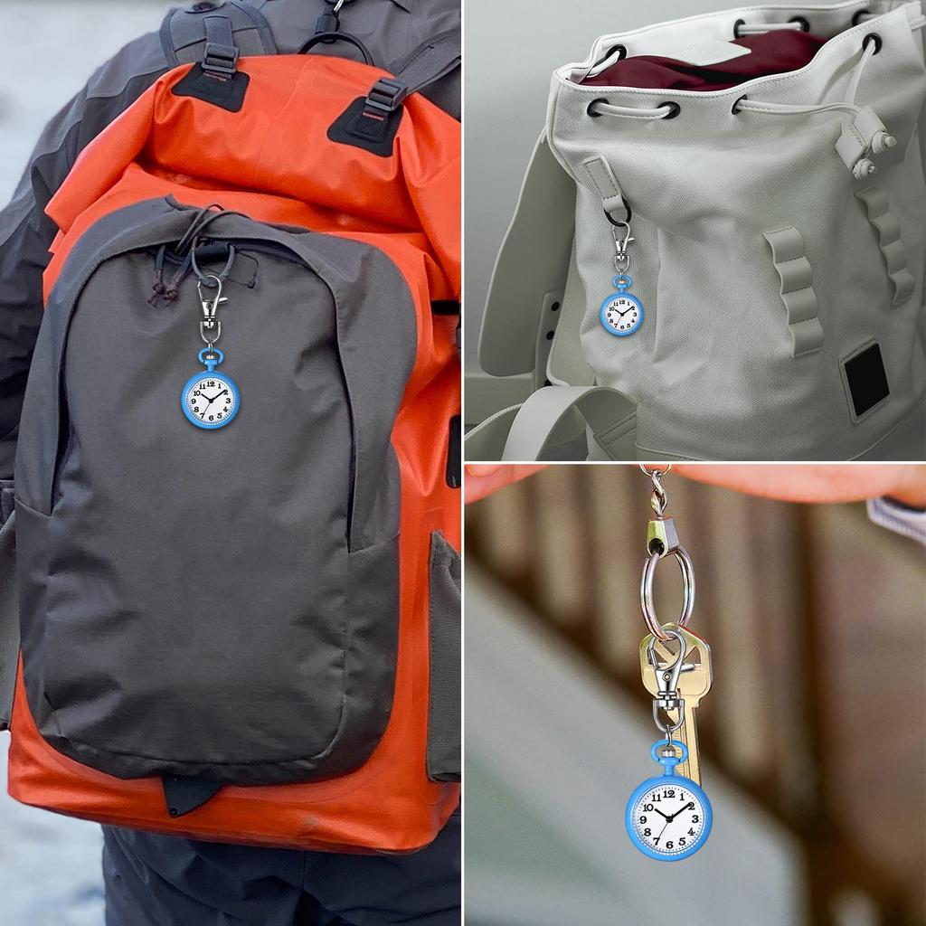 Clip Watch Nurse Watch Analog Keychain Carabiner Watch Pocket Watch Waterproof Outdoor Fashion Accessory