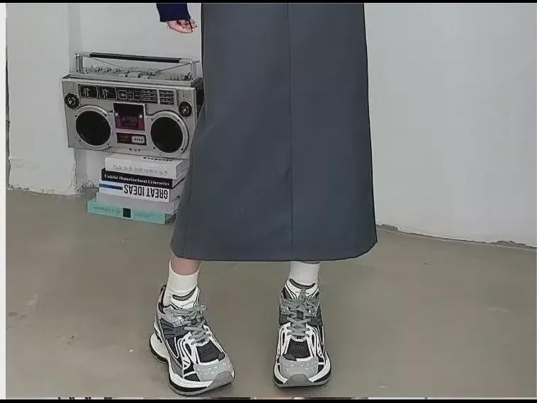 Женская ретро-серая узкая прямая юбка с высокой талией - универсальная весна/лето, средняя длина