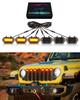 Светодиодные фонари решетки OKLSG для Jeep Wrangler JL 2024 2025, фонари решетки, аксессуары Wrangler JL, накладка передней решетки (желтый)