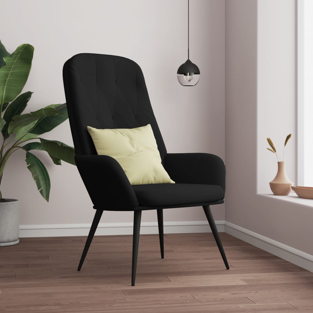Vidaxl Fotel, Czarny, Obity Aksamitem