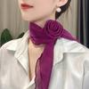 Fashion Summer Thin Big Rose Neckerchief for Women Girls Ultra-thin Breathable Sunscreen Scarf Neck Guard Beach Neck Wraps