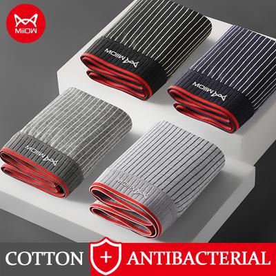 MiiOW, 3 шт., хлопковое мужское нижнее белье, шорты-боксеры AAA, антибактериальное мужское нижнее белье, мужские боксеры, подарок, новинка, L-5XL