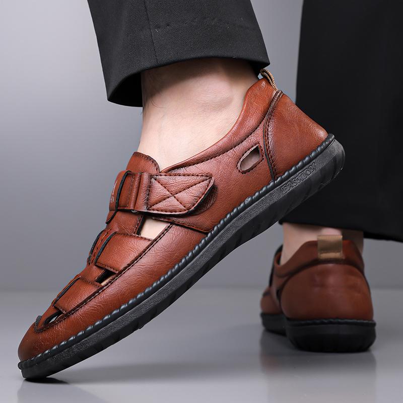 Мужские сандалии Обувь Противоскользящая дышащая полая обувь для спорта на открытом воздухе Пляжная обувь Повседневные сандалии Мужские сандалии с закрытым носком