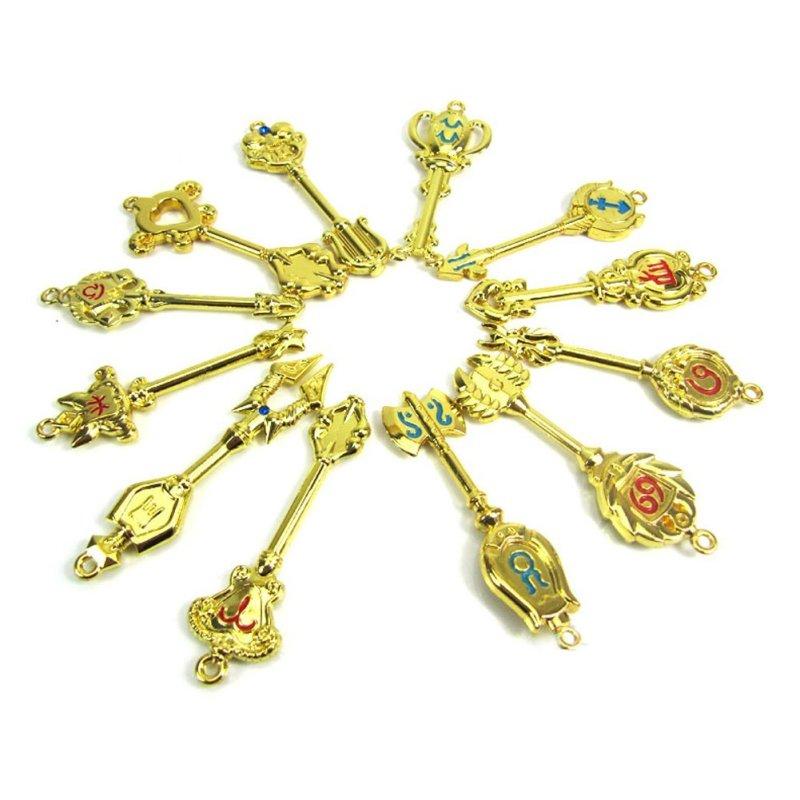 Rulercosplay Fairy Tail Люси, новая коллекция, набор из 21 золотого ключа зодиака + цепочка