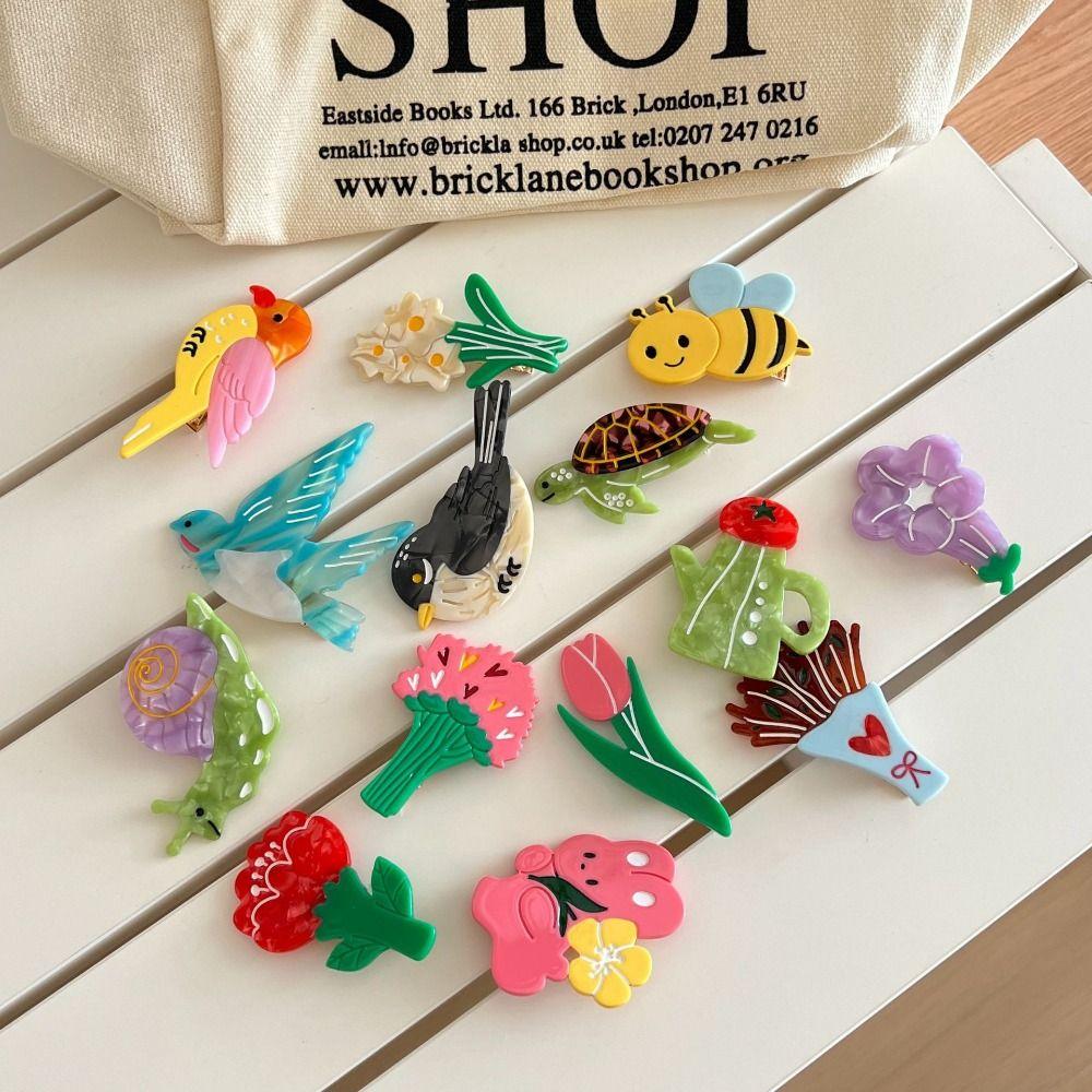 Vegetable Cartoon Animals Hair Clip Barrette Tulip Duckbill Clip Streetwear