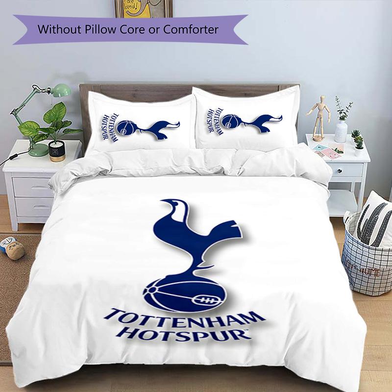 3pcs T-Tottenham Hotspur Design Cover Set - HD Printed Bedding with 1 Cover and 2 Pillowcases - Perfect for Home and Dorm Decor